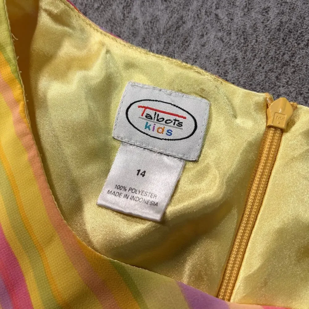 Vintage Talbots Kids Striped Ruffled Dress